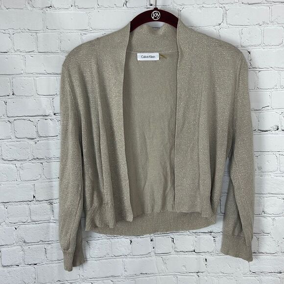 Calvin Klein Beige Cardigan Sweater - Picture 1 of 4